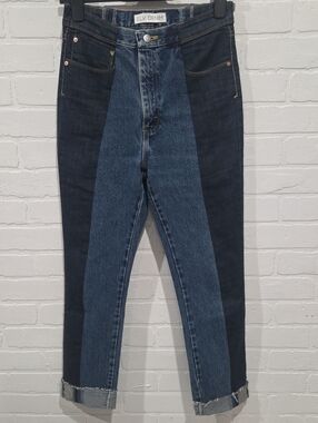E.L.V. Denim Two-Tone Blue Slim/Straight Jeans